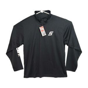 NWT Snap-on 1/4-Zip Sweatshirt Men's M Black Long Sleeves Logo Lightweight